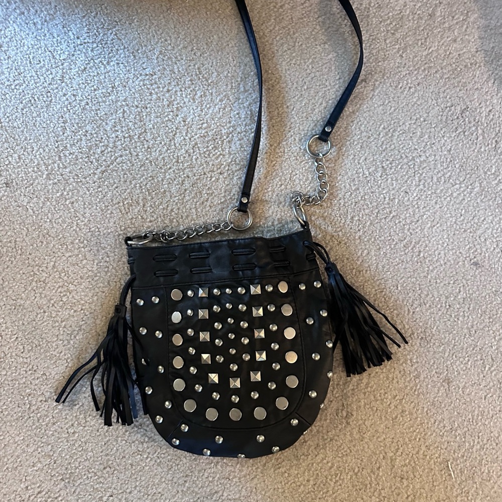 Black Studded Crossbody Bag